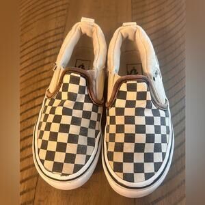 🖤Vans Low Top Black and White/Natural Checkered Sneakers Unisex Size 12 Youth!